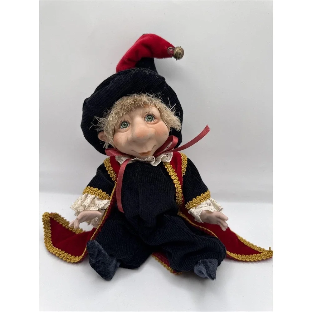 Unique Porcelain Poseable Boy Elf Little Wizard Whimsical Doll Fantasy
